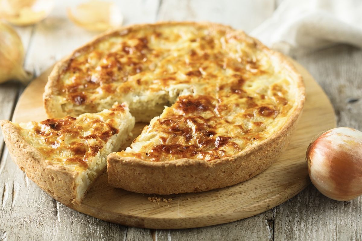 Vegetariánský cibulový koláč