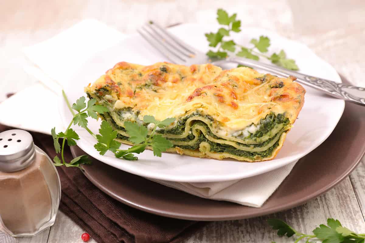 Lasagne s náplní z pórku